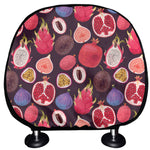 Tropical Summer Fruits Pattern Print Car Headrest Covers
