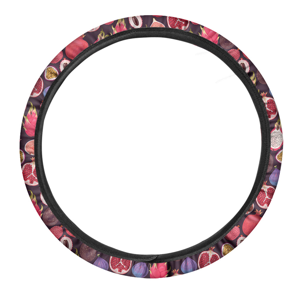 Tropical Summer Fruits Pattern Print Car Steering Wheel Cover