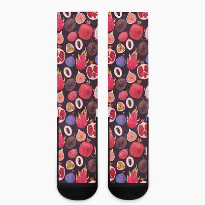 Tropical Summer Fruits Pattern Print Crew Socks