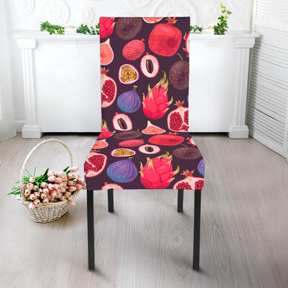 Tropical Summer Fruits Pattern Print Dining Chair Slipcover