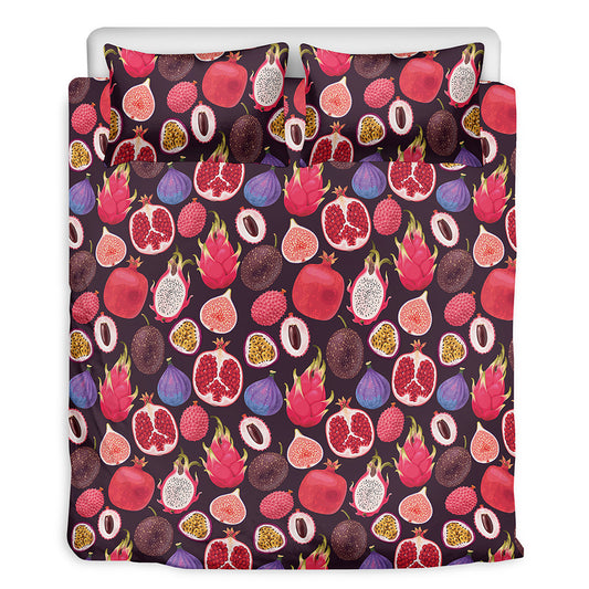 Tropical Summer Fruits Pattern Print Duvet Cover Bedding Set