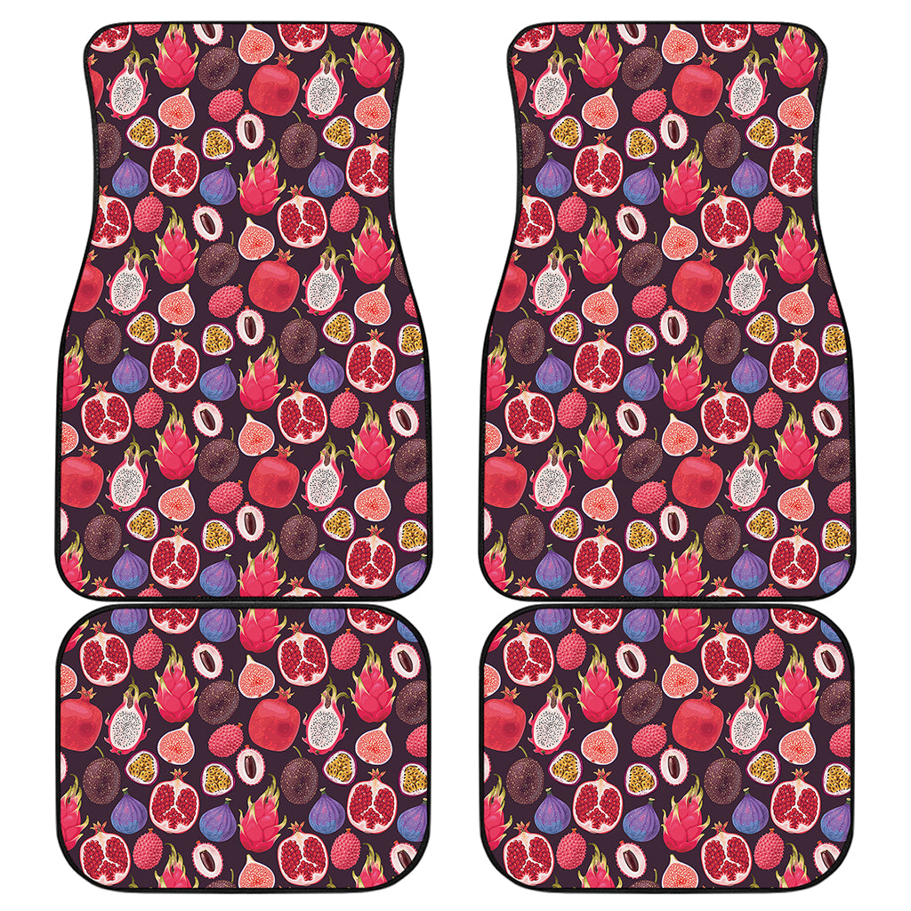 Tropical Summer Fruits Pattern Print Front and Back Car Floor Mats