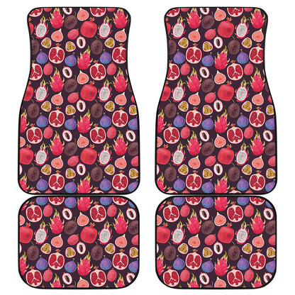 Tropical Summer Fruits Pattern Print Front and Back Car Floor Mats