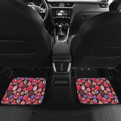 Tropical Summer Fruits Pattern Print Front and Back Car Floor Mats
