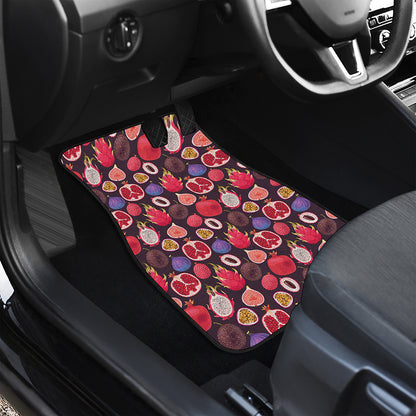 Tropical Summer Fruits Pattern Print Front and Back Car Floor Mats