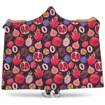 Tropical Summer Fruits Pattern Print Hooded Blanket
