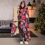 Tropical Summer Fruits Pattern Print Hooded Blanket