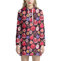 Tropical Summer Fruits Pattern Print Pullover Hoodie Dress