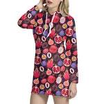 Tropical Summer Fruits Pattern Print Hoodie Dress