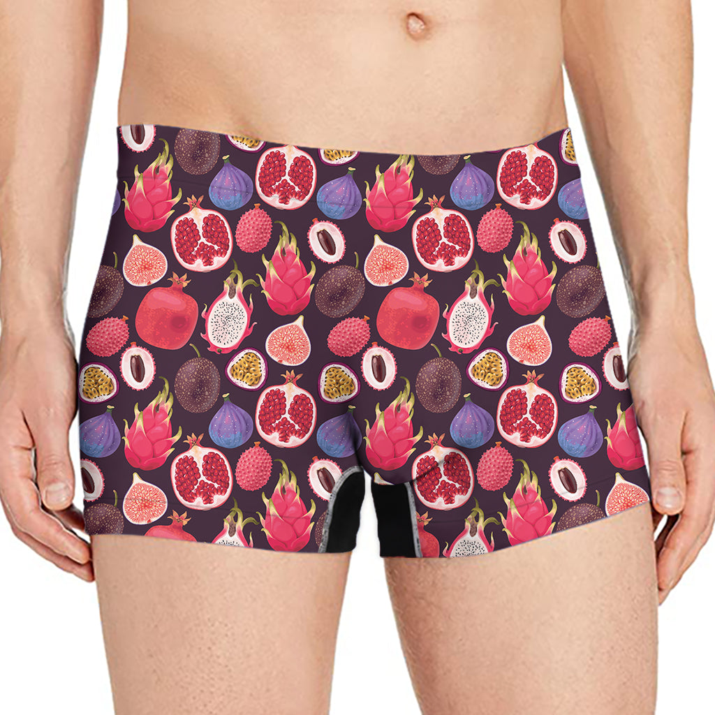 Tropical Summer Fruits Pattern Print Men's Boxer Briefs