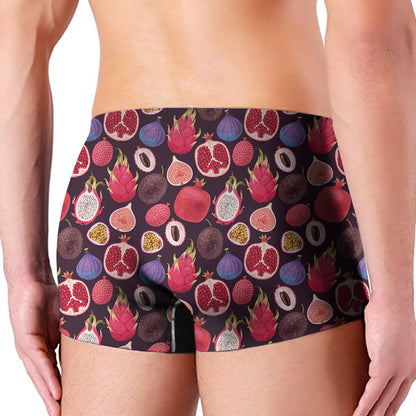 Tropical Summer Fruits Pattern Print Men's Boxer Briefs