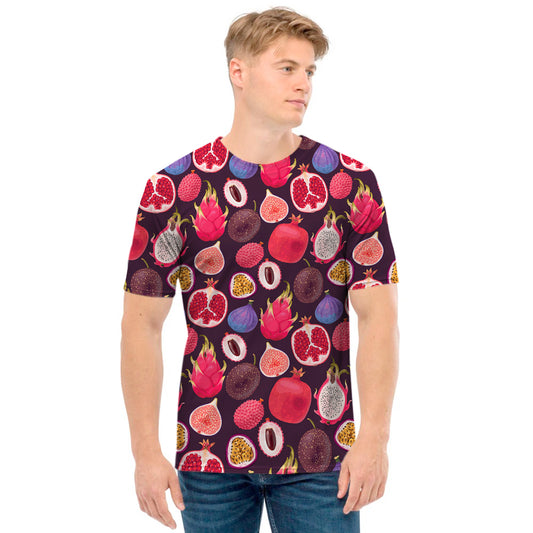 Tropical Summer Fruits Pattern Print Men's T-Shirt