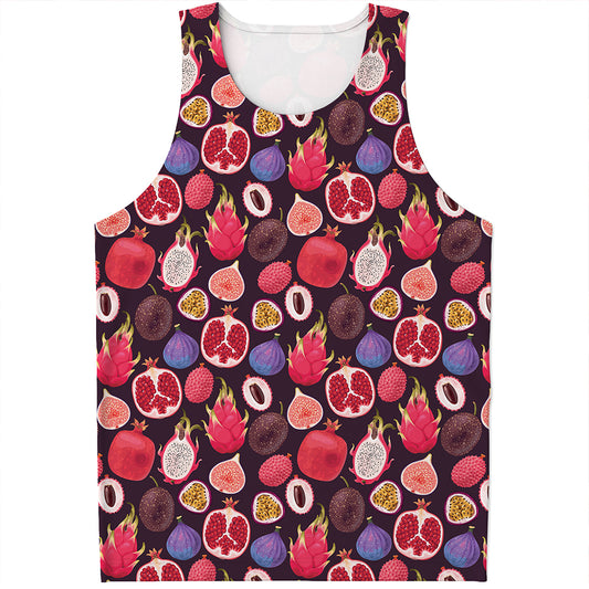 Tropical Summer Fruits Pattern Print Men's Tank Top