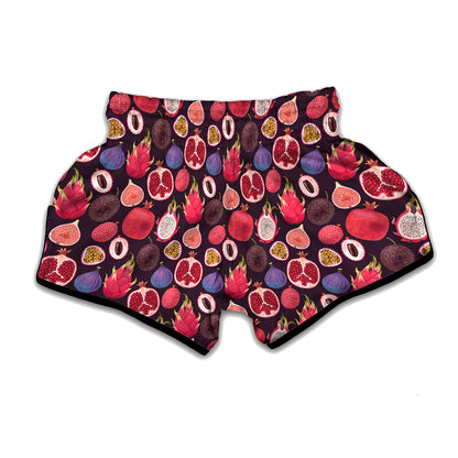 Tropical Summer Fruits Pattern Print Muay Thai Boxing Shorts