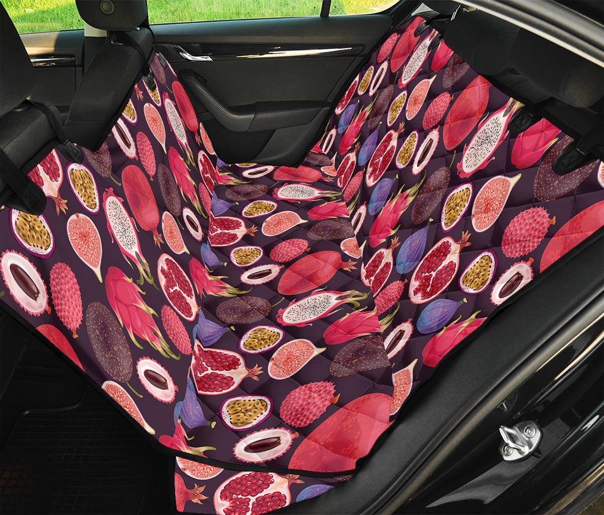 Tropical Summer Fruits Pattern Print Pet Car Back Seat Cover