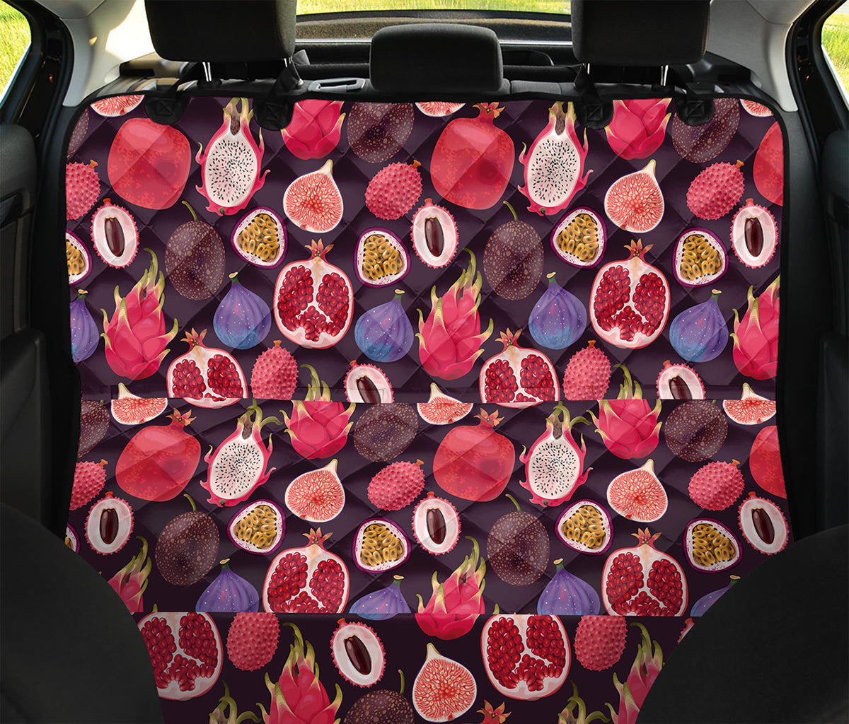 Tropical Summer Fruits Pattern Print Pet Car Back Seat Cover