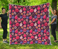 Tropical Summer Fruits Pattern Print Quilt