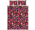 Tropical Summer Fruits Pattern Print Quilt Bed Set