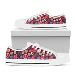 Tropical Summer Fruits Pattern Print White Low Top Shoes