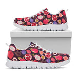 Tropical Summer Fruits Pattern Print White Sneakers