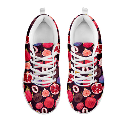 Tropical Summer Fruits Pattern Print White Sneakers