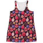 Tropical Summer Fruits Pattern Print Women's Racerback Tank Top