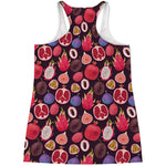 Tropical Summer Fruits Pattern Print Women's Racerback Tank Top