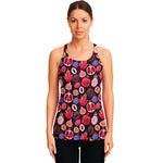 Tropical Summer Fruits Pattern Print Women's Racerback Tank Top