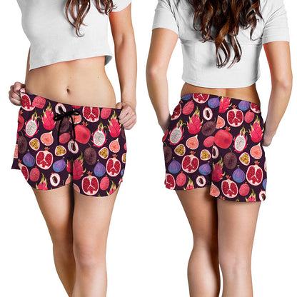 Tropical Summer Fruits Pattern Print Women's Shorts