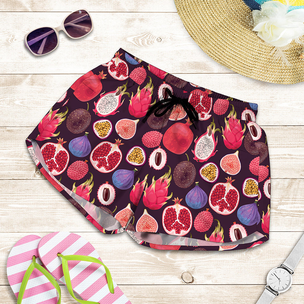 Tropical Summer Fruits Pattern Print Women's Shorts