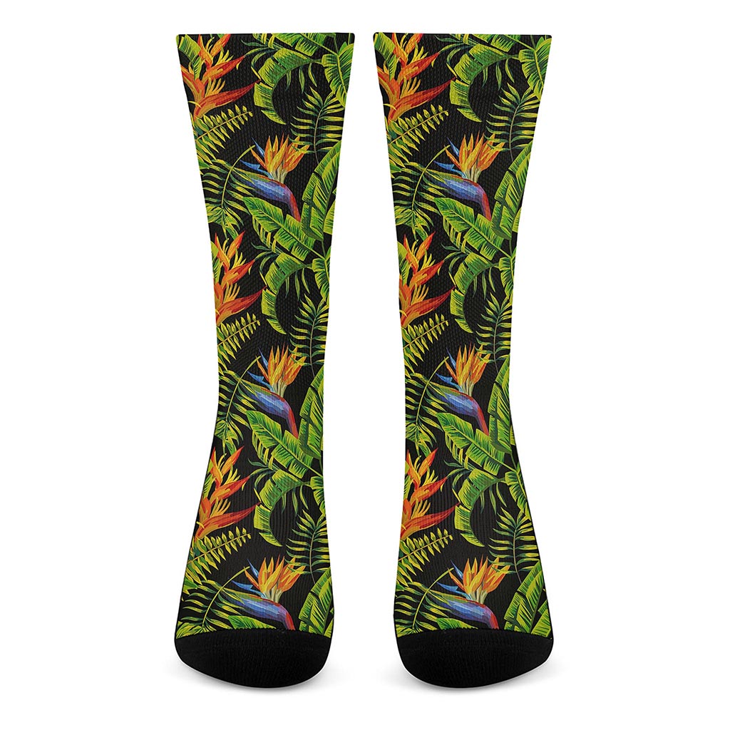 Tropical Summer Pattern Print Crew Socks