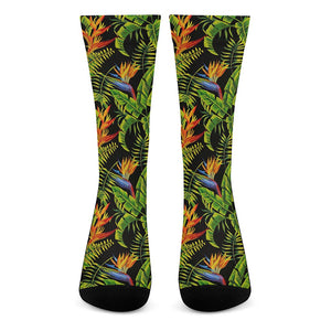 Tropical Summer Pattern Print Crew Socks