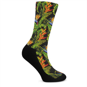 Tropical Summer Pattern Print Crew Socks