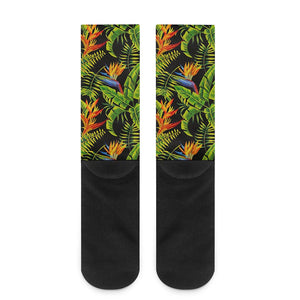 Tropical Summer Pattern Print Crew Socks