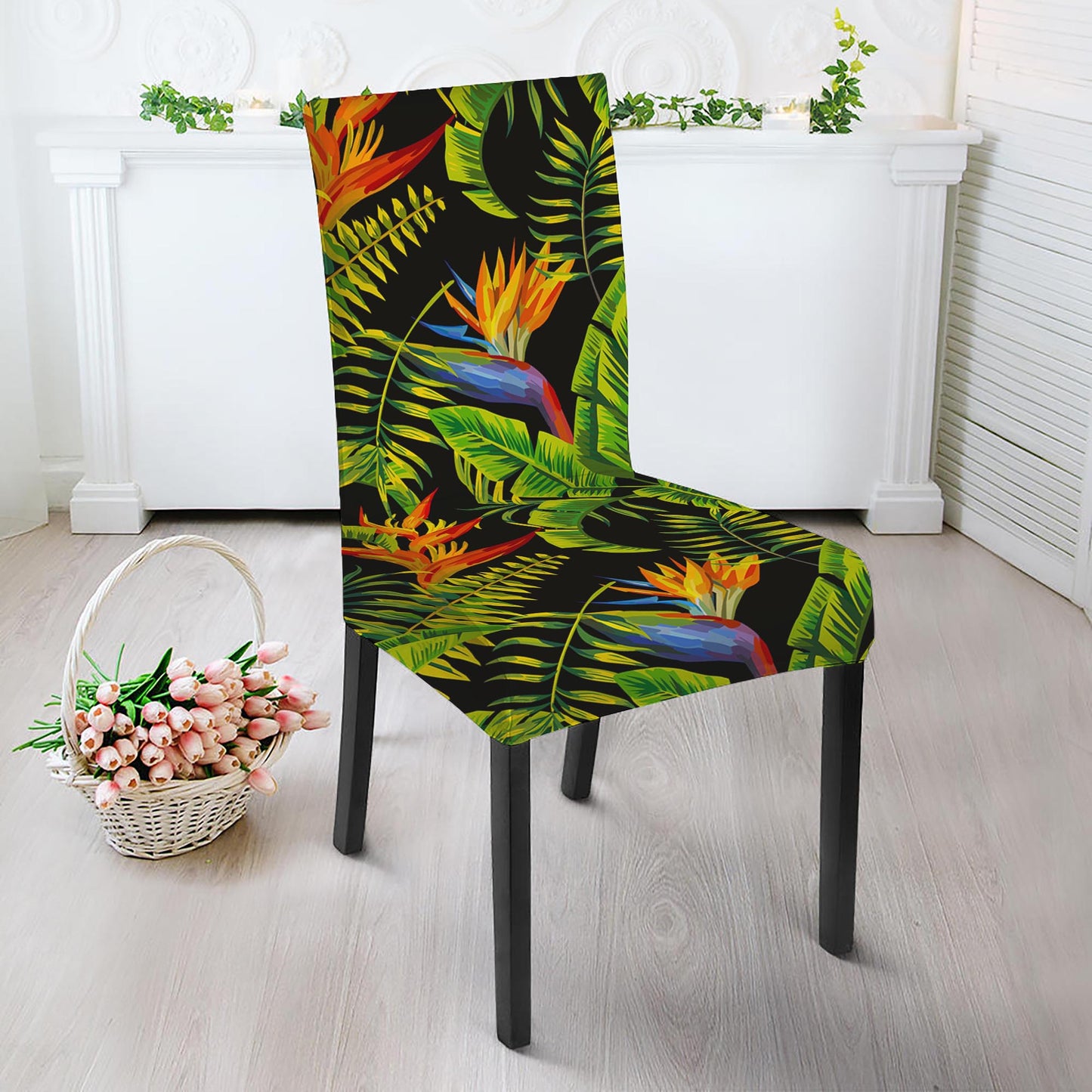 Tropical Summer Pattern Print Dining Chair Slipcover