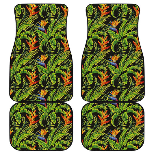 Tropical Summer Pattern Print Front and Back Car Floor Mats