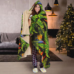 Tropical Summer Pattern Print Hooded Blanket