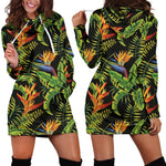 Tropical Summer Pattern Print Hoodie Dress GearFrost