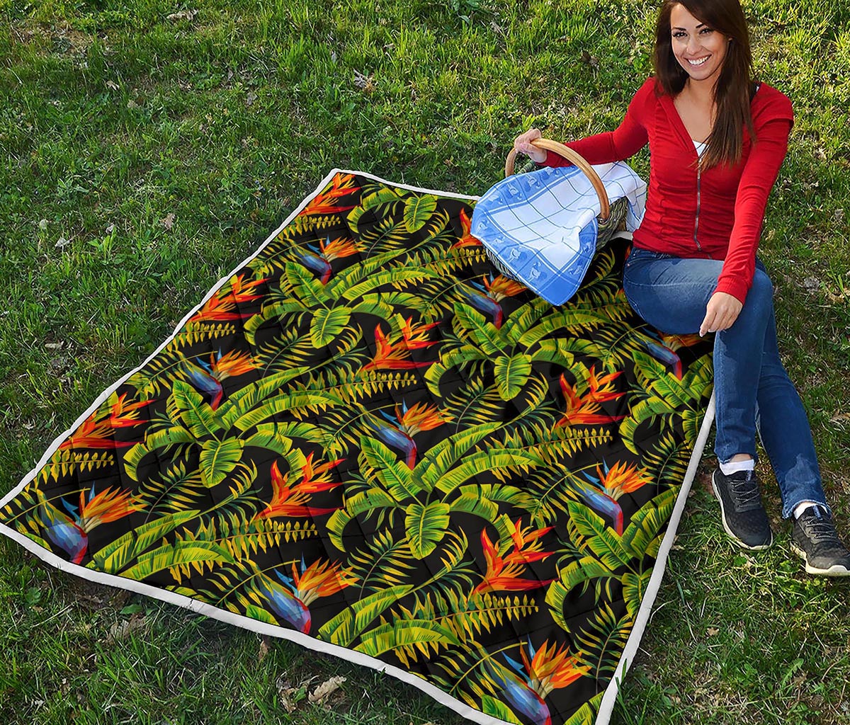 Tropical Summer Pattern Print Quilt