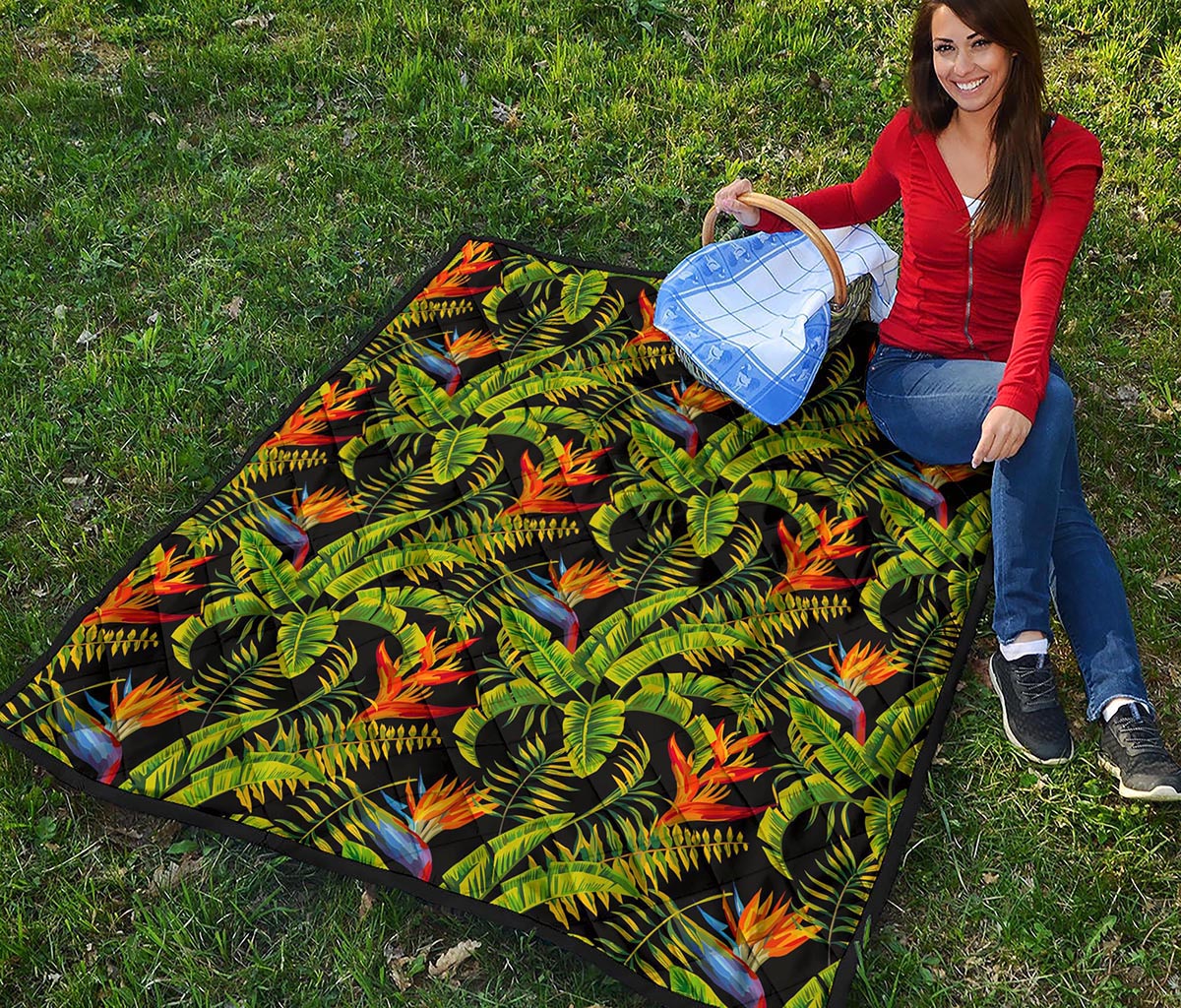 Tropical Summer Pattern Print Quilt