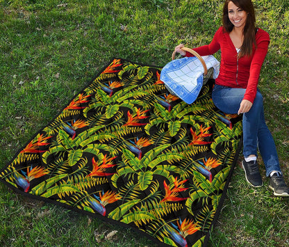 Tropical Summer Pattern Print Quilt