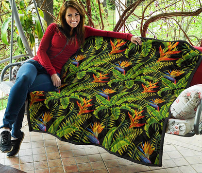 Tropical Summer Pattern Print Quilt