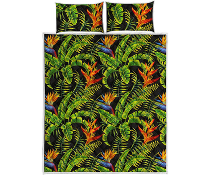Tropical Summer Pattern Print Quilt Bed Set
