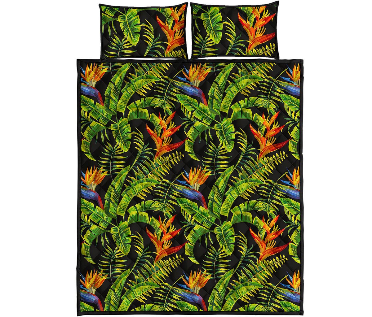 Tropical Summer Pattern Print Quilt Bed Set