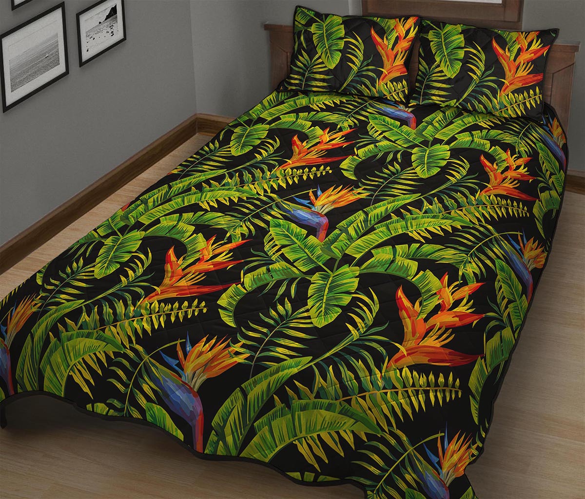 Tropical Summer Pattern Print Quilt Bed Set