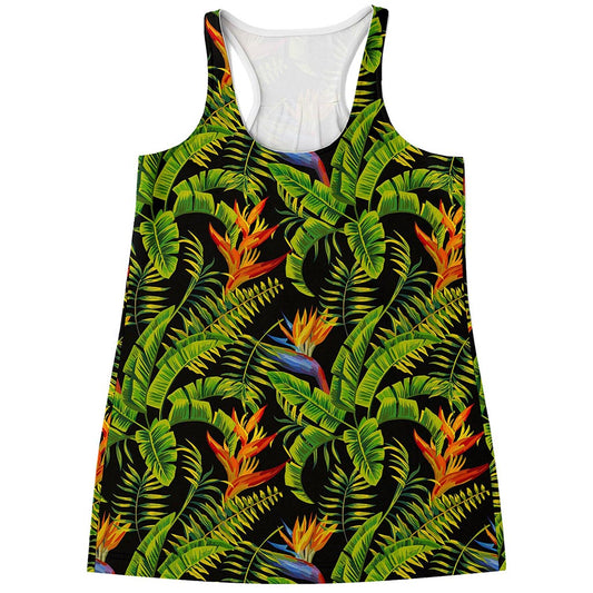 Tropical Summer Pattern Print Women's Racerback Tank Top