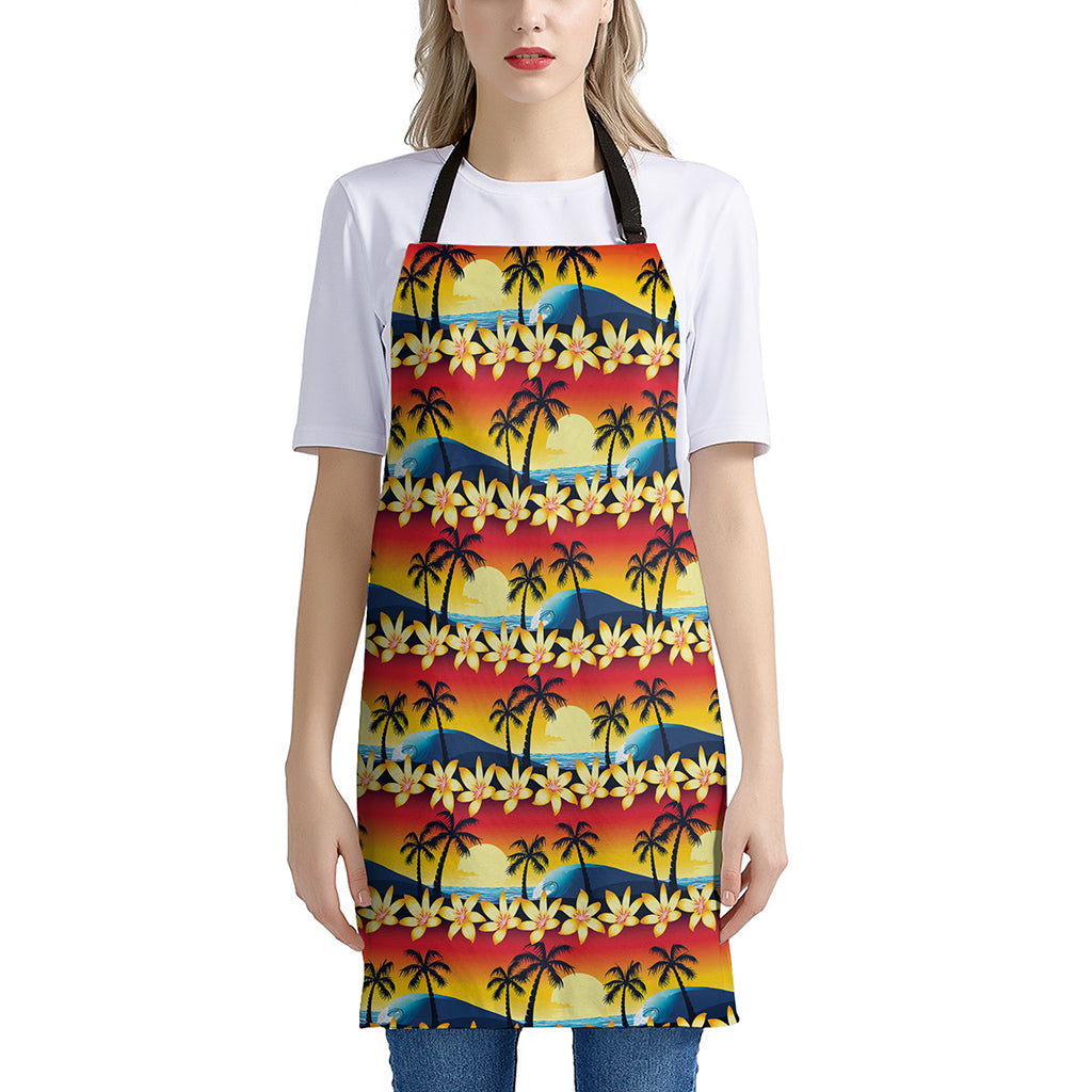 Tropical Sunset Pattern Print Apron