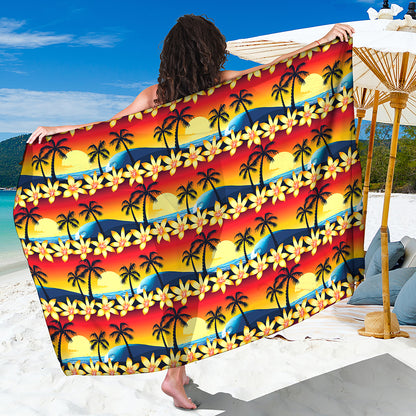 Tropical Sunset Pattern Print Beach Sarong Wrap