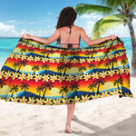 Tropical Sunset Pattern Print Beach Sarong Wrap
