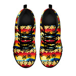 Tropical Sunset Pattern Print Black Sneakers